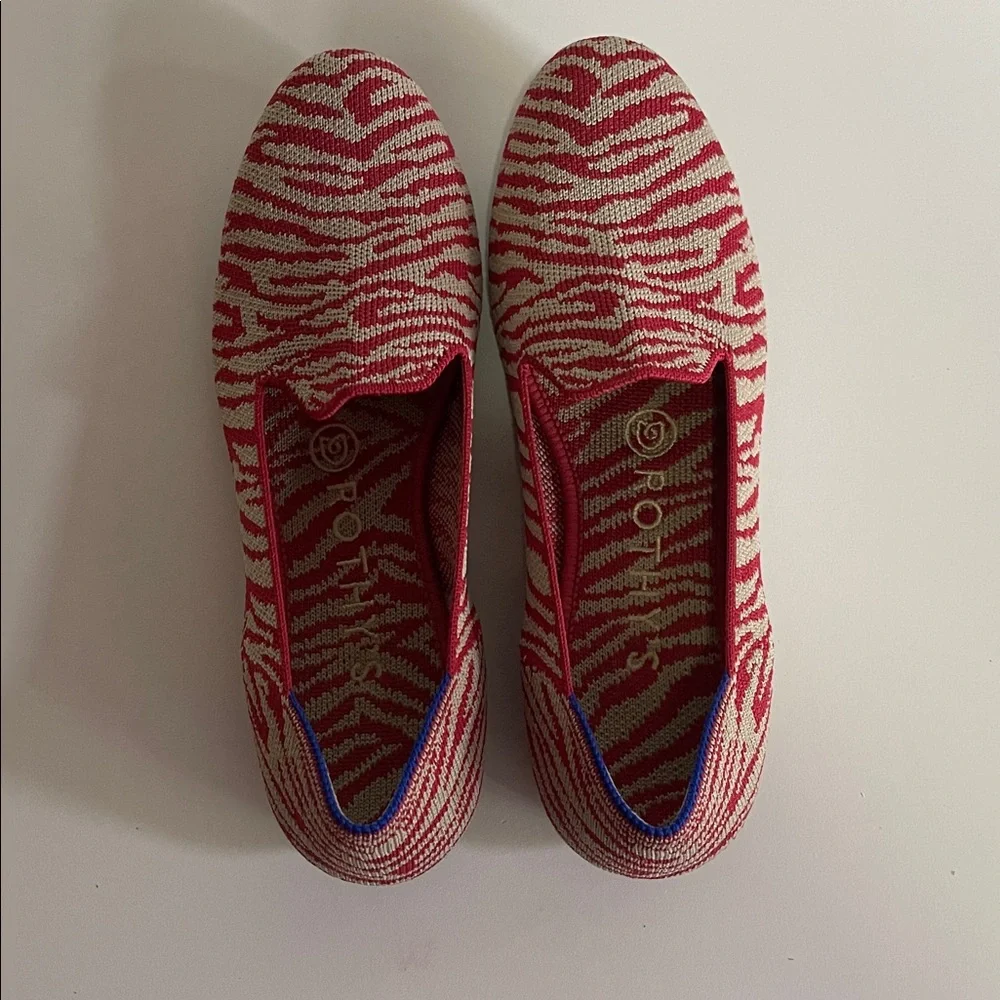 Rothy ’s Red Zebra Print Flats sz women’s 6.5 - Picture 1 of 6